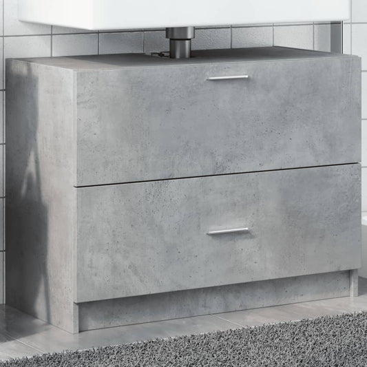 Concrete Grey Sink Cabinet 78x37x59 cm - Engineered Wood Quality