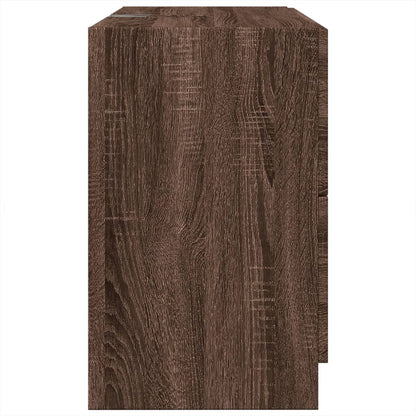 Brown Oak Sink Cabinet - 78x37x59 cm, Engineered Wood Elegance