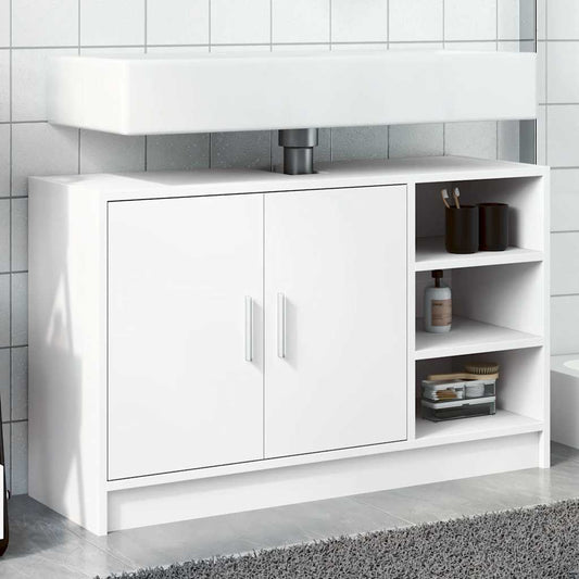 White Engineered Wood Sink Cabinet 90x29x55 cm | Modern Design