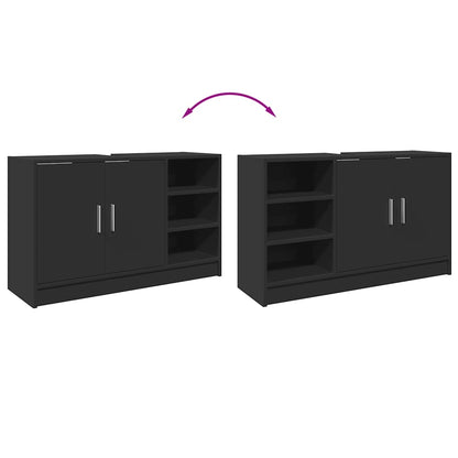 Sleek Black Sink Cabinet 90x29x55 cm in Durable Engineered Wood
