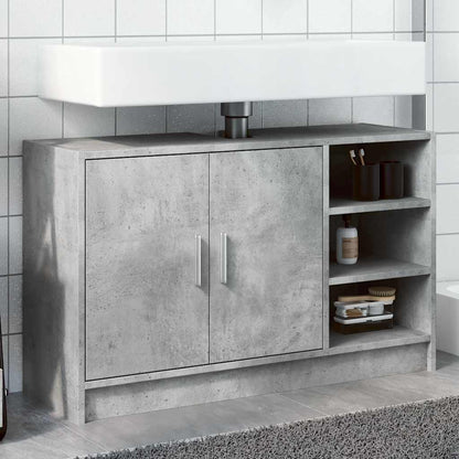 Concrete Grey Engineered Wood Sink Cabinet 90x29x55 cm