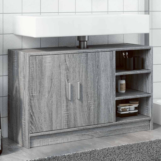 Grey Sonoma Sink Cabinet 90x29x55 cm | Engineered Wood