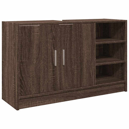Brown Oak Sink Cabinet - Engineered Wood, 90x29x55 cm
