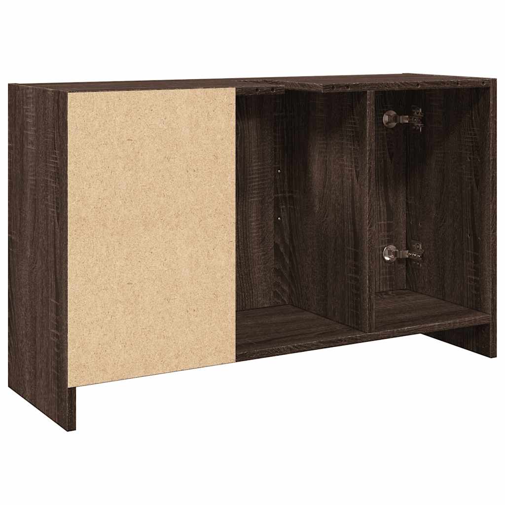 Brown Oak Sink Cabinet - Engineered Wood, 90x29x55 cm
