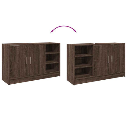 Brown Oak Sink Cabinet - Engineered Wood, 90x29x55 cm