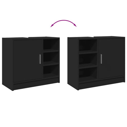 Black Engineered Wood Sink Cabinet 63x29x55 cm - Modern Design