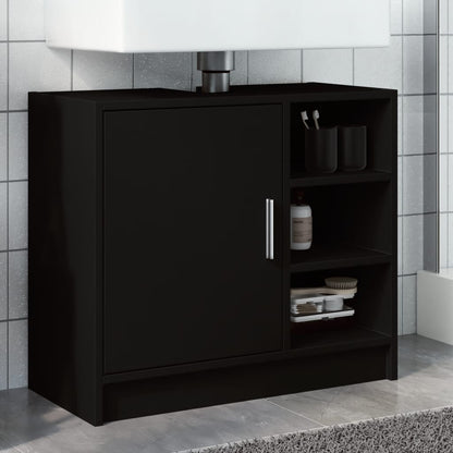 Black Engineered Wood Sink Cabinet 63x29x55 cm - Modern Design