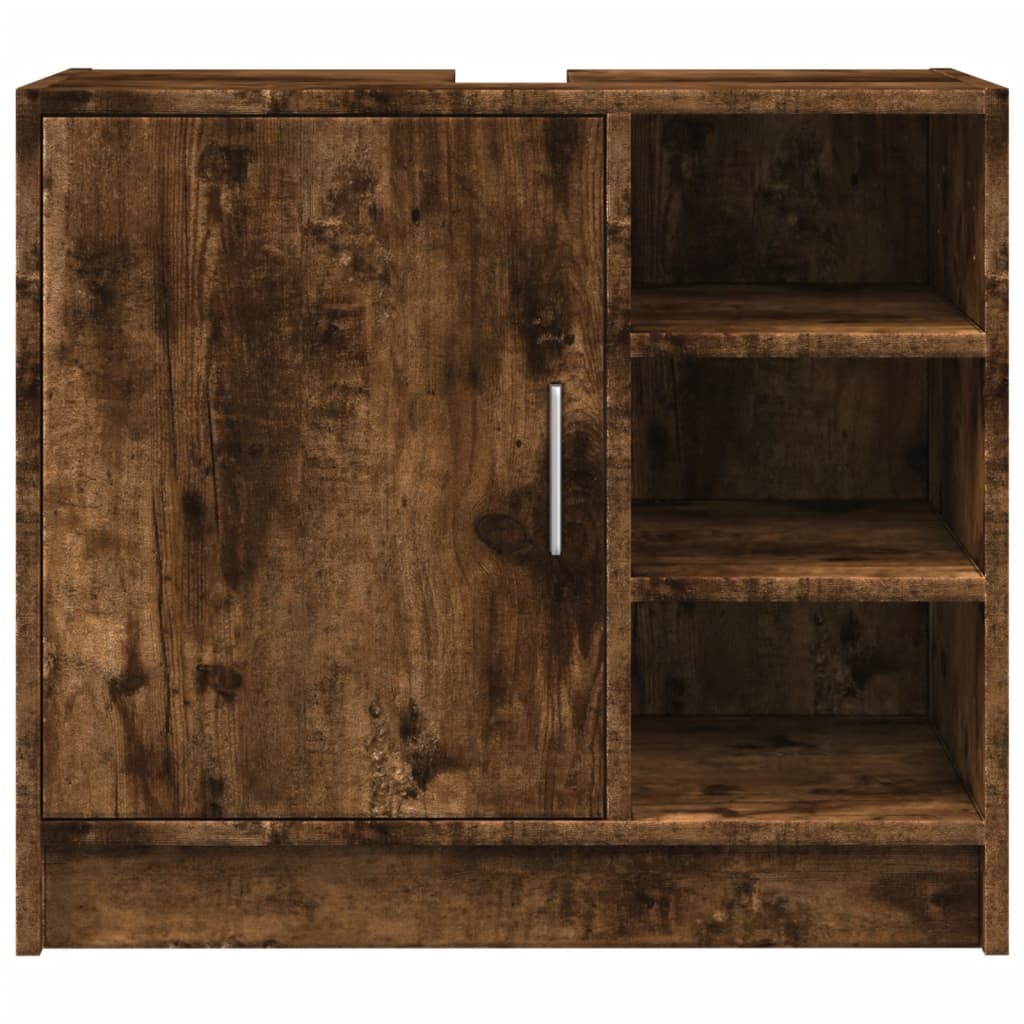 Smoked Oak Sink Cabinet 63x29x55 cm | Engineered Wood Finish