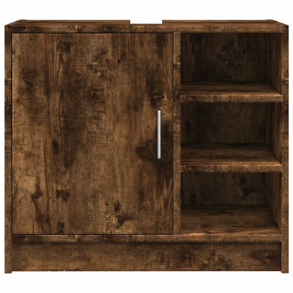 Smoked Oak Sink Cabinet 63x29x55 cm | Engineered Wood Finish