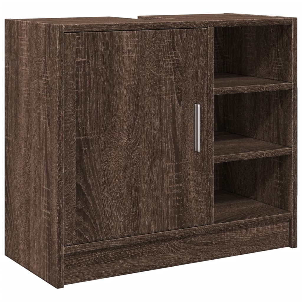 Brown Oak Sink Cabinet - 63x29x55 cm | Engineered Wood