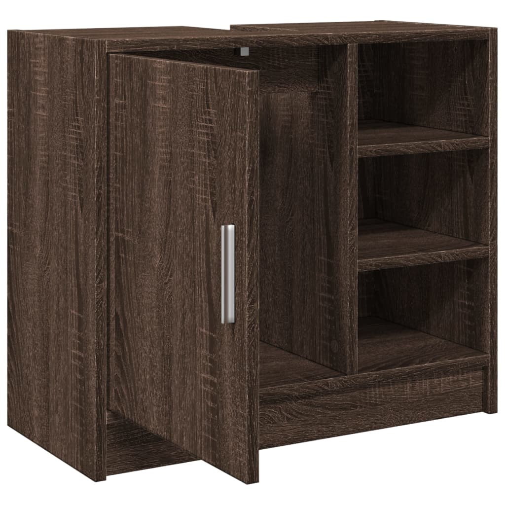 Brown Oak Sink Cabinet - 63x29x55 cm | Engineered Wood