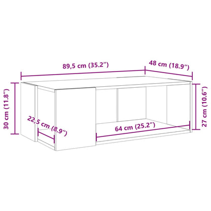Coffee Table Grey Sonoma 89.5x48x30 cm Engineered Wood