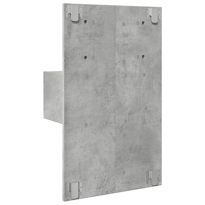 Concrete Grey Wall-Mounted Bedside Cabinet with LED Lights
