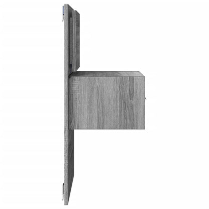 Grey Sonoma Wall-Mounted Bedside Cabinet with LED Lights