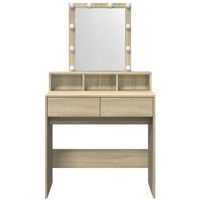 LED Sonoma Oak Dressing Table - 80x41x144.5 cm