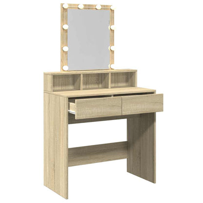 LED Sonoma Oak Dressing Table - 80x41x144.5 cm