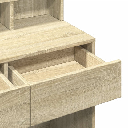 LED Dressing Table, Sonoma Oak, 80x41x134.5 cm - Stylish & Functional