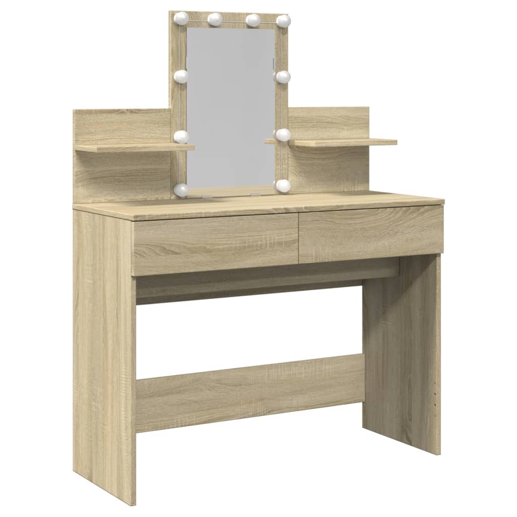 Sonoma Oak LED Dressing Table 100x40x130 cm - Stylish & Functional