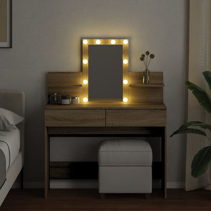 Sonoma Oak LED Dressing Table 100x40x130 cm - Stylish & Functional