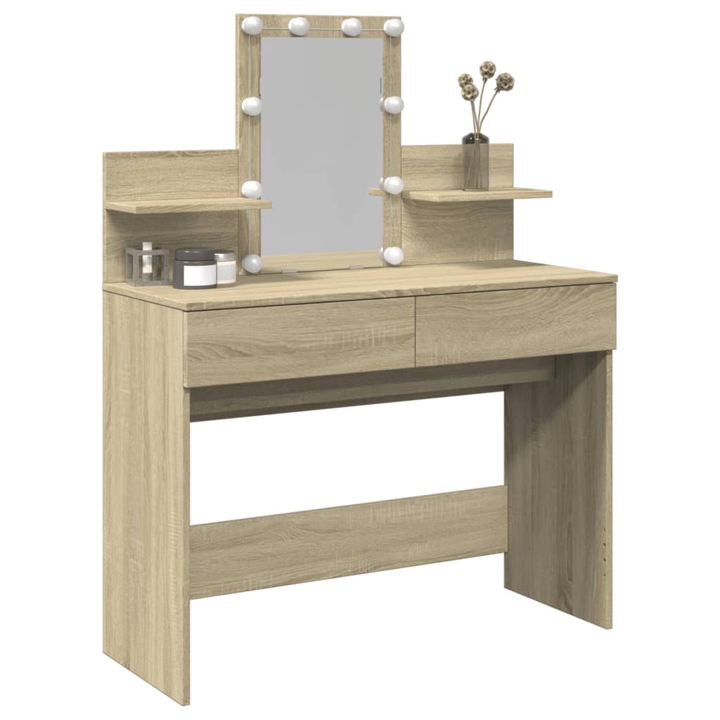 Sonoma Oak LED Dressing Table 100x40x130 cm - Stylish & Functional