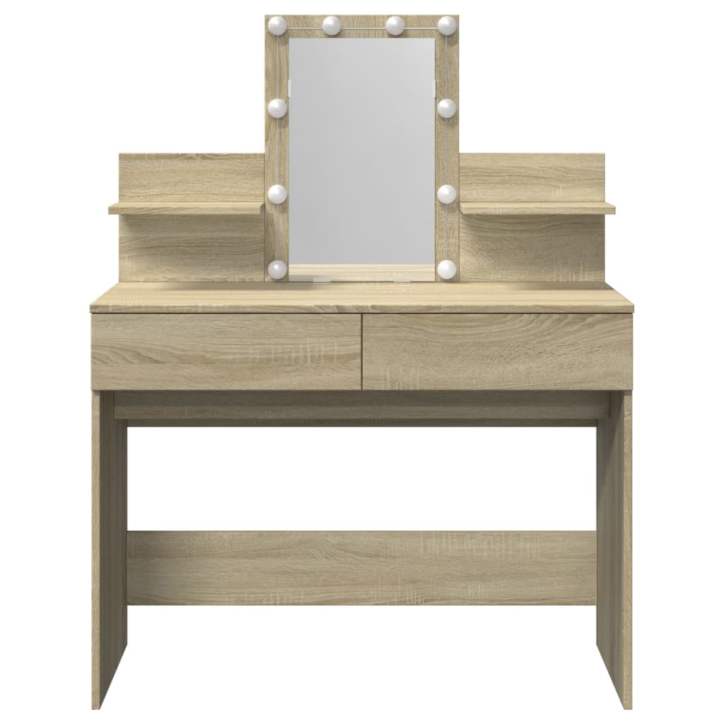 Sonoma Oak LED Dressing Table 100x40x130 cm - Stylish & Functional