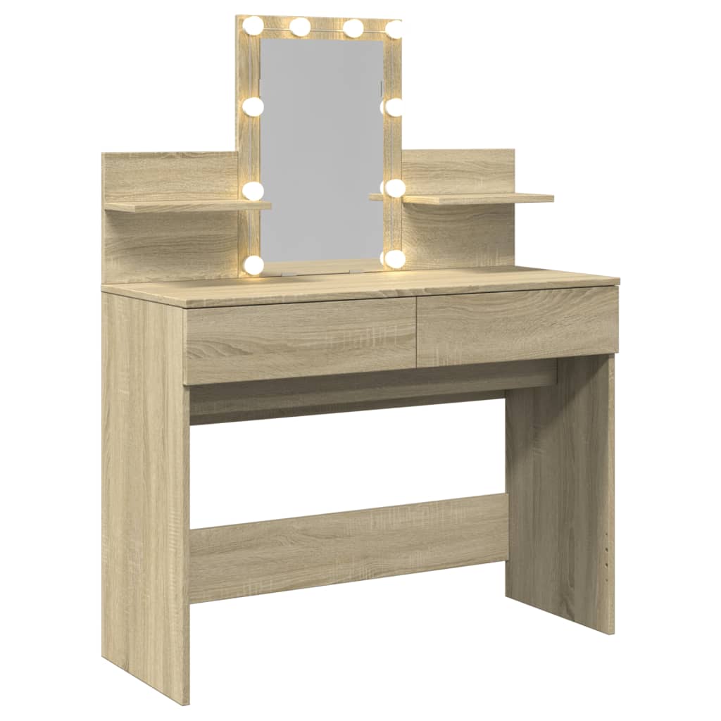Sonoma Oak LED Dressing Table 100x40x130 cm - Stylish & Functional