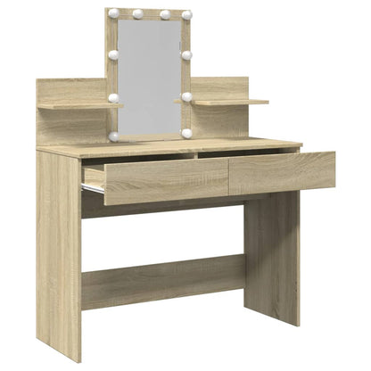 Sonoma Oak LED Dressing Table 100x40x130 cm - Stylish & Functional