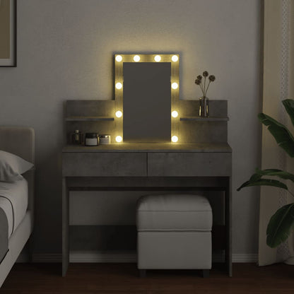 Modern LED Dressing Table, Concrete Grey 100x40x130 cm