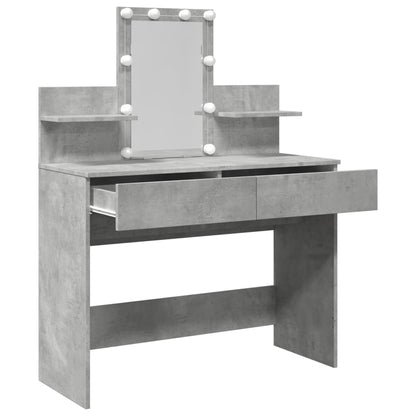 Modern LED Dressing Table, Concrete Grey 100x40x130 cm
