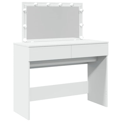 White LED Dressing Table 100x40x120 cm - Sleek & Modern Design