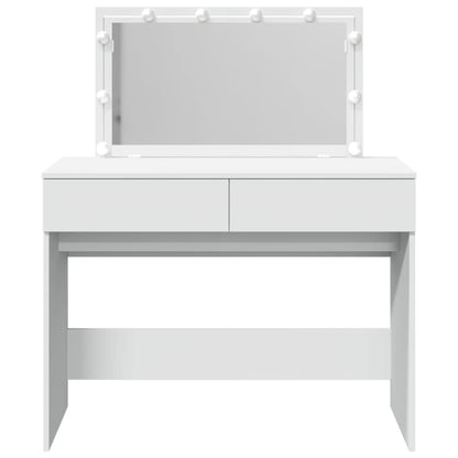 White LED Dressing Table 100x40x120 cm - Sleek & Modern Design
