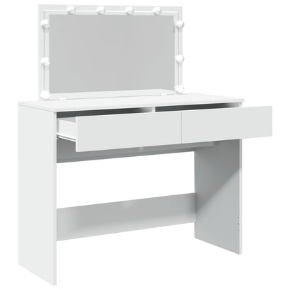 White LED Dressing Table 100x40x120 cm - Sleek & Modern Design