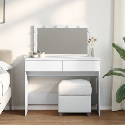 White LED Dressing Table 100x40x120 cm - Sleek & Modern Design