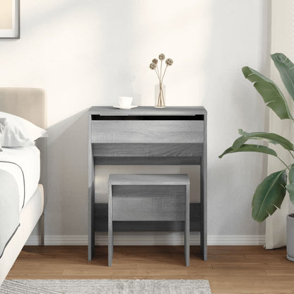 Grey Sonoma Dressing Table & Stool Set 60x40x113.5 cm - Stylish & Compact