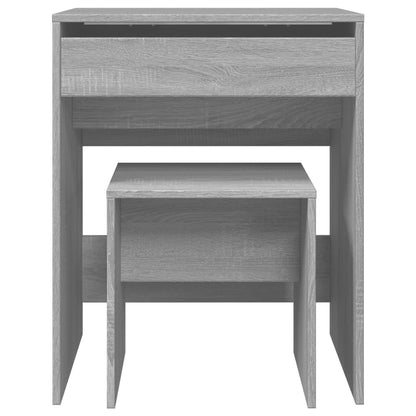 Grey Sonoma Dressing Table & Stool Set 60x40x113.5 cm - Stylish & Compact
