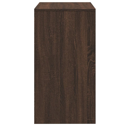Brown Oak Dressing Table & Stool Set - 60x40x113.5 cm