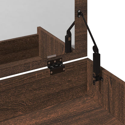 Brown Oak Dressing Table & Stool Set - 60x40x113.5 cm
