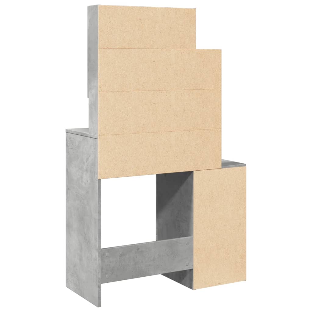 Concrete Grey Dressing Table with Cabinet, 80x35x132 cm