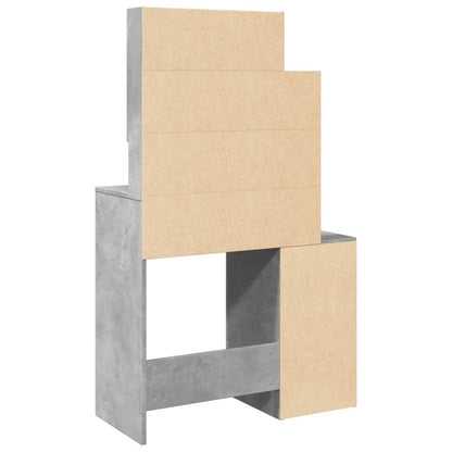 Concrete Grey Dressing Table with Cabinet, 80x35x132 cm