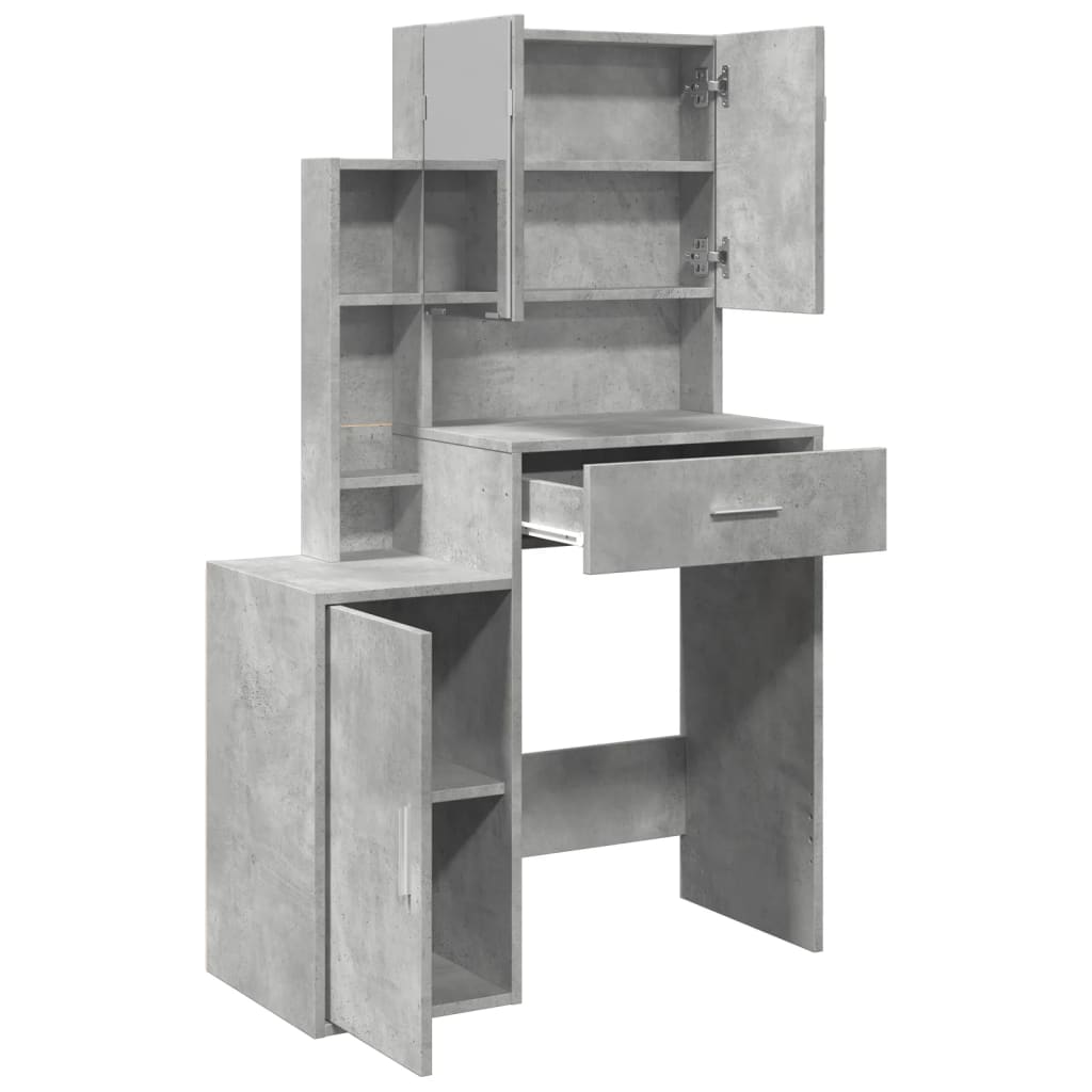 Concrete Grey Dressing Table with Cabinet, 80x35x132 cm