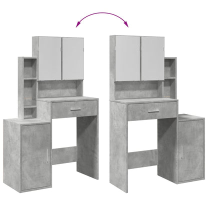 Concrete Grey Dressing Table with Cabinet, 80x35x132 cm