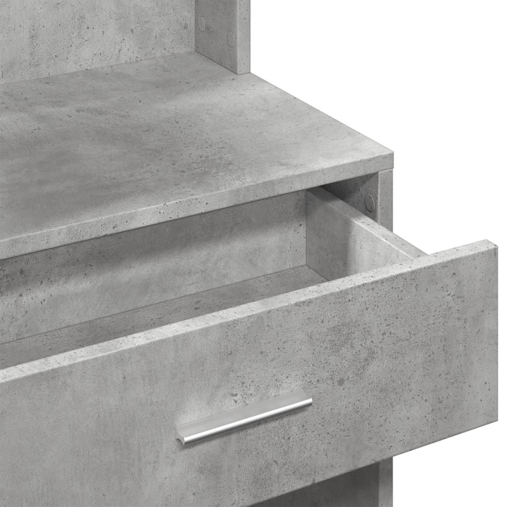 Concrete Grey Dressing Table with Cabinet, 80x35x132 cm