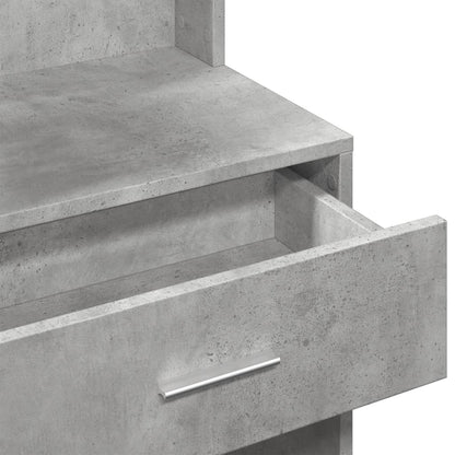 Concrete Grey Dressing Table with Cabinet, 80x35x132 cm