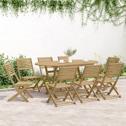 9 Piece Garden Dining Set Solid Wood Acacia