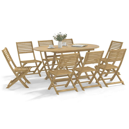 9 Piece Garden Dining Set Solid Wood Acacia