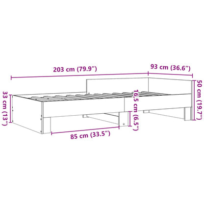 Sleek Black Engineered Wood Bed Frame 90x200 cm - No Mattress