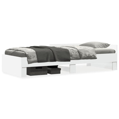 White Engineered Wood Single Bed Frame 90x190cm - No Mattress Included