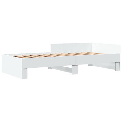 White Engineered Wood Single Bed Frame 90x190cm - No Mattress Included