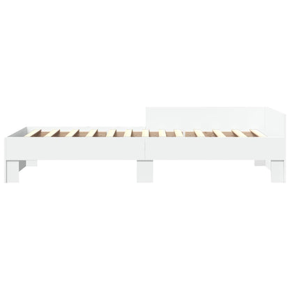 White Engineered Wood Single Bed Frame 90x190cm - No Mattress Included
