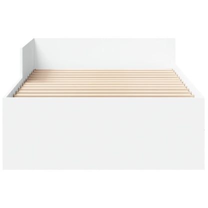 White Engineered Wood Single Bed Frame 90x190cm - No Mattress Included